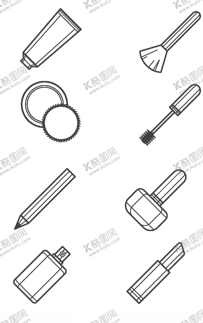 编号：52224606151550092335【酷图网】源文件下载-女生化妆工具