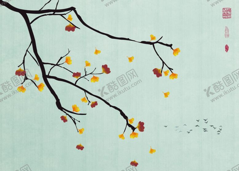 编号：50777809180702535325【酷图网】源文件下载-花鸟画背景墙