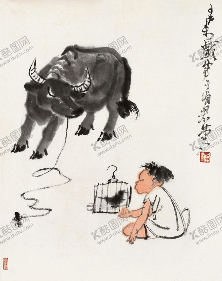 编号：53090810280306296212【酷图网】源文件下载-李可染牧牛图