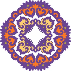 彩色复古花纹透明底免抠图