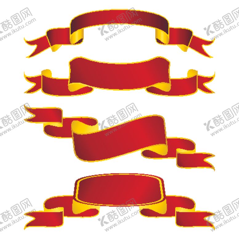 编号：21444409301937051426【酷图网】源文件下载-红色矢量彩带金边