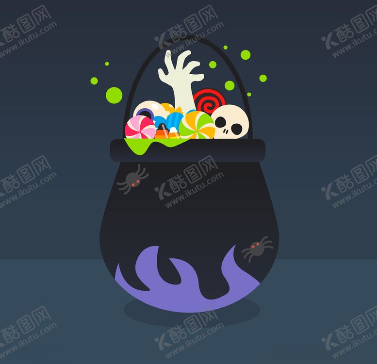 编号：91807603150910361973【酷图网】源文件下载-万圣节糖果篮子