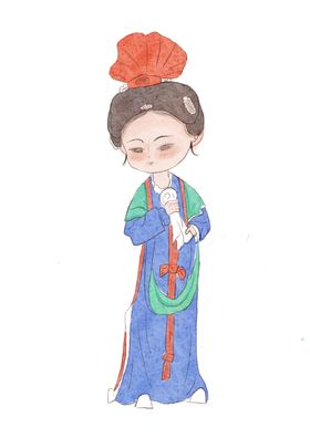 国风侍女插画