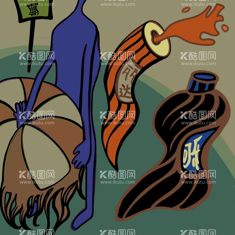 编号：88437811281619082743【酷图网】源文件下载-篮球运动员插画设计与原创