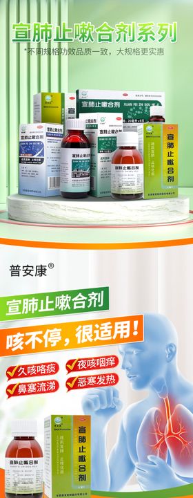 止咳颗粒化痰药品保健品详情页