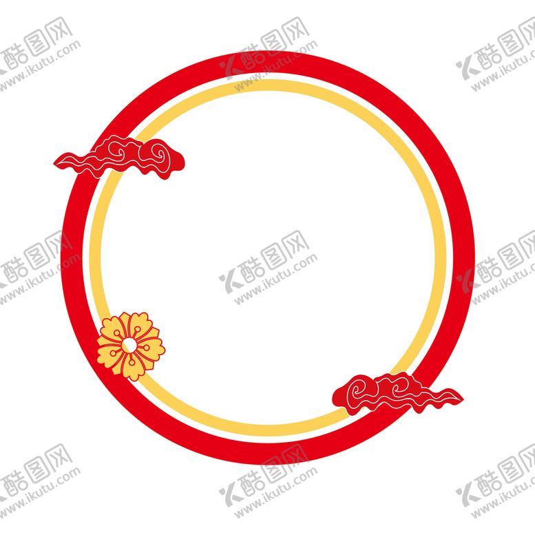 编号：86940210100111533160【酷图网】源文件下载-红色中国祥云边框插画