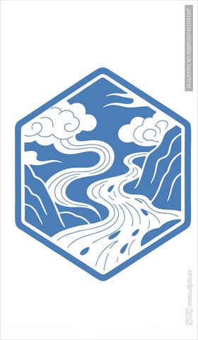 中式山水几何图案设计