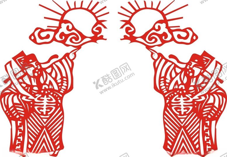 编号：59669202191438402384【酷图网】源文件下载-财神剪纸
