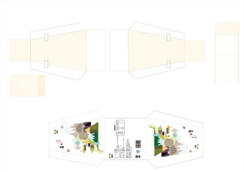 编号：60512910041412593417【酷图网】源文件下载-水果干包装系列T形盒子展开图