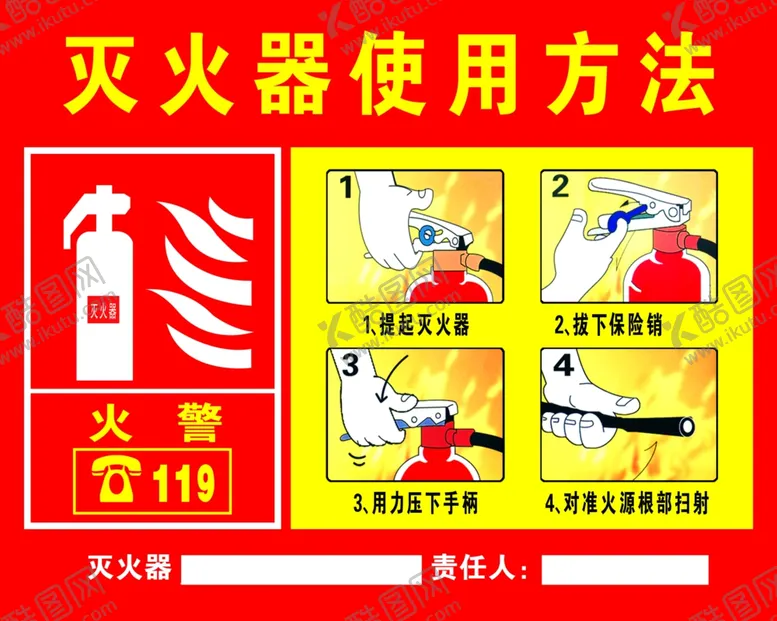 编号：87083702210304336065【酷图网】源文件下载-灭火器使用方法