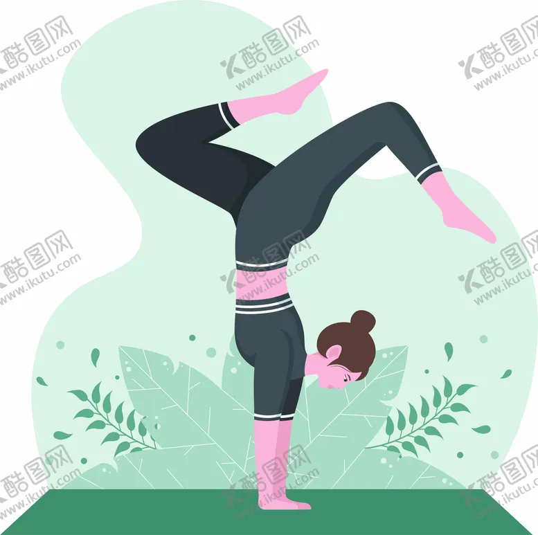 编号：14695010041942515067【酷图网】源文件下载-Ai矢量瑜伽运动插画