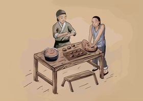 古代人做月饼