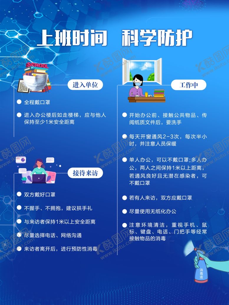 编号：16373109190153528168【酷图网】源文件下载-上班时间科学防护