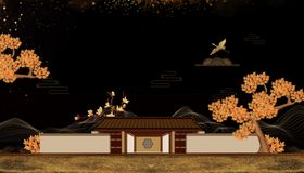 地产古风国风意境背景素材