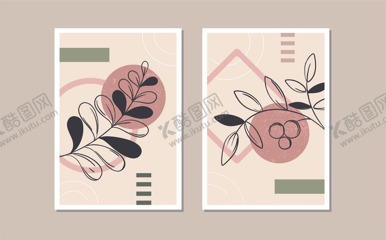 编号：46453510062305208925【酷图网】源文件下载-简约花卉几何装饰画