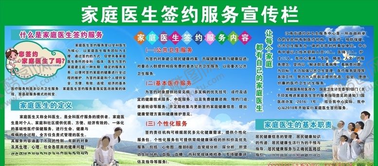 编号：93086905020113196165【酷图网】源文件下载-家庭医生签约服务宣传栏