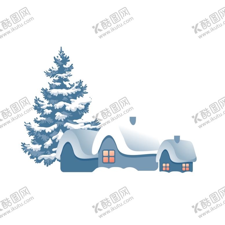 编号：46696704020710071305【酷图网】源文件下载-冬日雪景中的温馨小屋