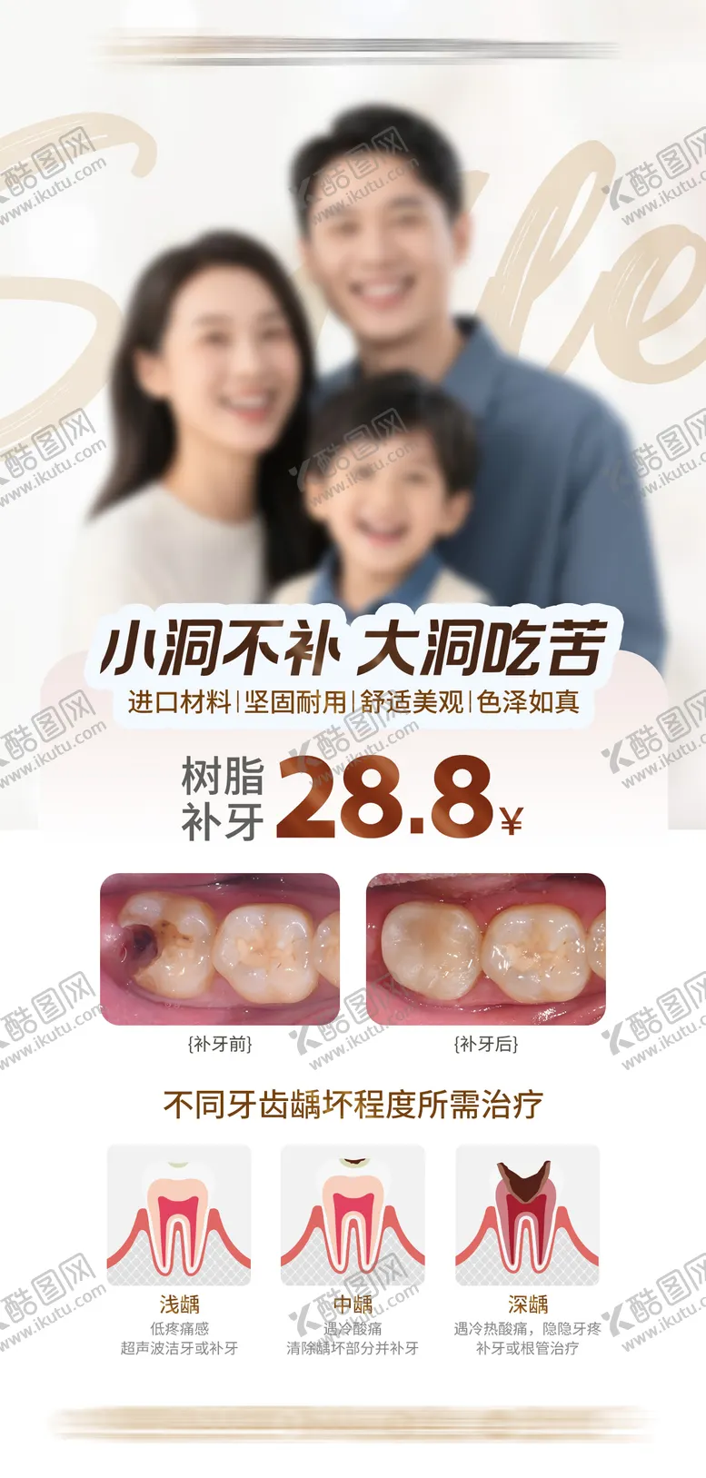 编号：63446806301437359299【酷图网】源文件下载-口腔科普补牙政策海报