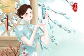 复古旗袍女装图片风素材唯美人物中国风