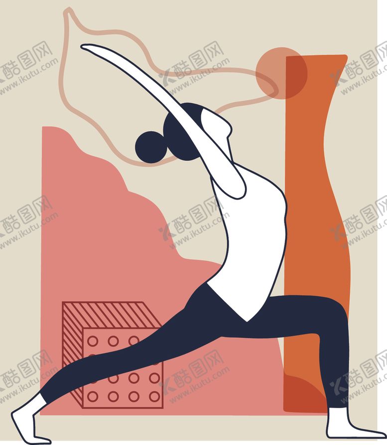 编号：59546809231831544378【酷图网】源文件下载-瑜伽动作装饰图案