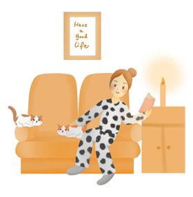 女孩和猫