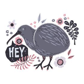 动物插画儿童服饰设计叶子涂鸦卡通植创意