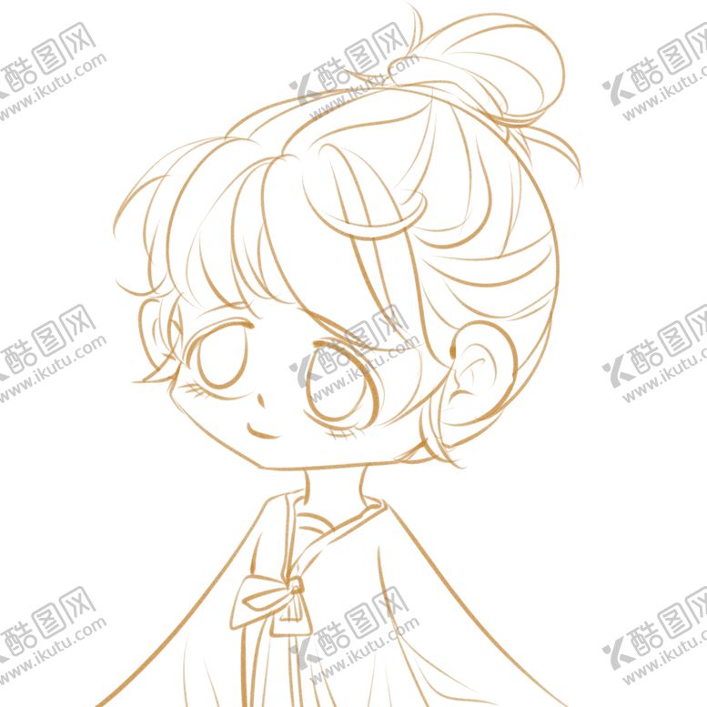 编号：88296509291228358810【酷图网】源文件下载-Q版少女线稿