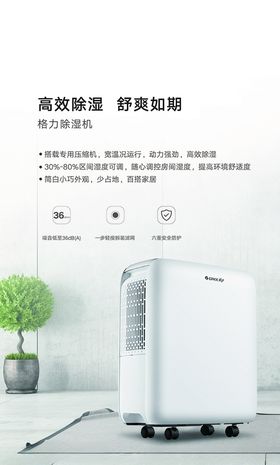 简约科技风家用电器除湿机详情页