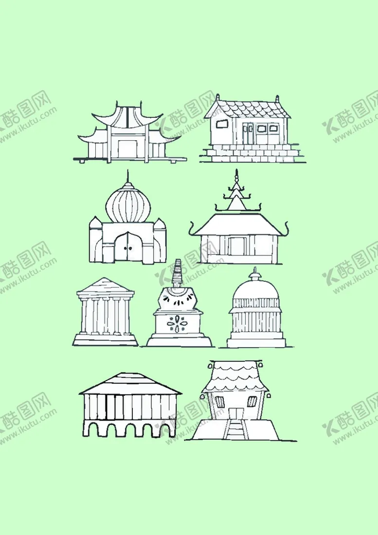 编号：92178301261009336841【酷图网】源文件下载-简笔画建筑