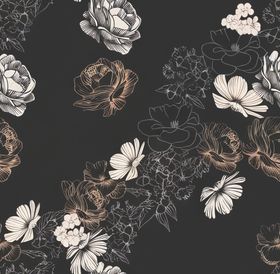 黑色背景花卉图案设计