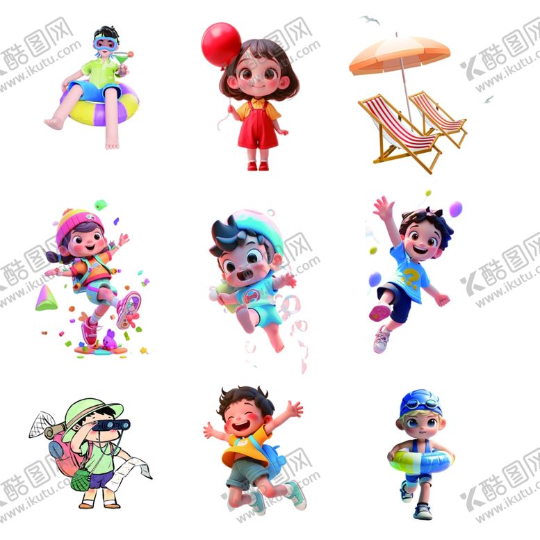 编号：63789706272123033735【酷图网】源文件下载-卡通儿童角色集合