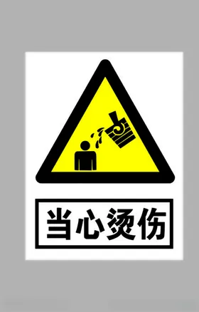 当心烫伤标志