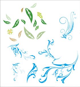 树叶藤蔓线条花纹