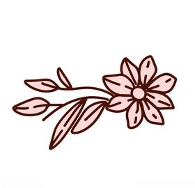 线条矢量手绘花