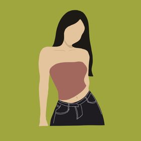 扁平风女孩头像插画