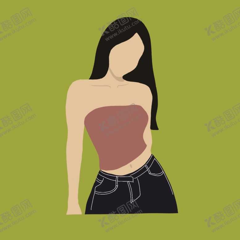编号：55016005111130444612【酷图网】源文件下载-扁平风女孩头像插画