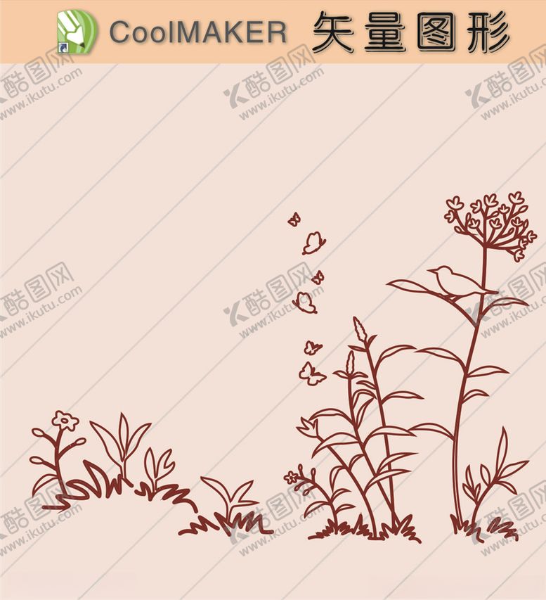 编号：45798610210616495949【酷图网】源文件下载-花草剪纸花草壁纸简洁手绘