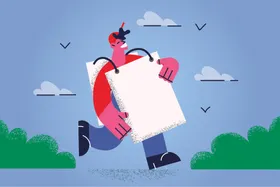 简约扁平插画互联网科技人信息创意app