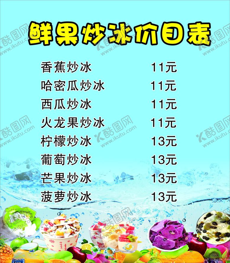 编号：75309202102146211609【酷图网】源文件下载-鲜果炒冰