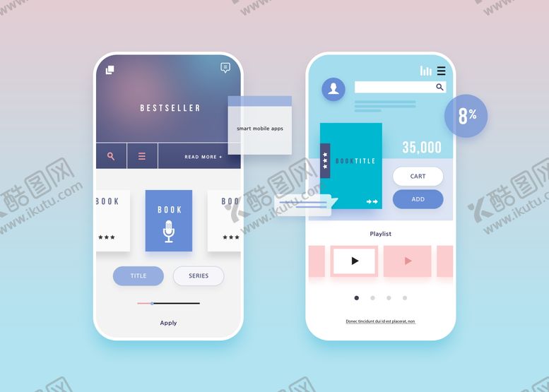 编号：70956905191019508968【酷图网】源文件下载-扁平插画小清新风格app页面(10)