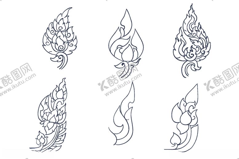 编号：30296411011631402286【酷图网】源文件下载-花纹线稿