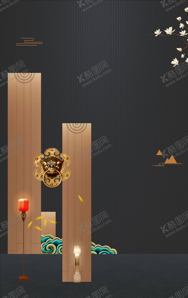 编号：24132704190752064450【酷图网】源文件下载-中式海报背景