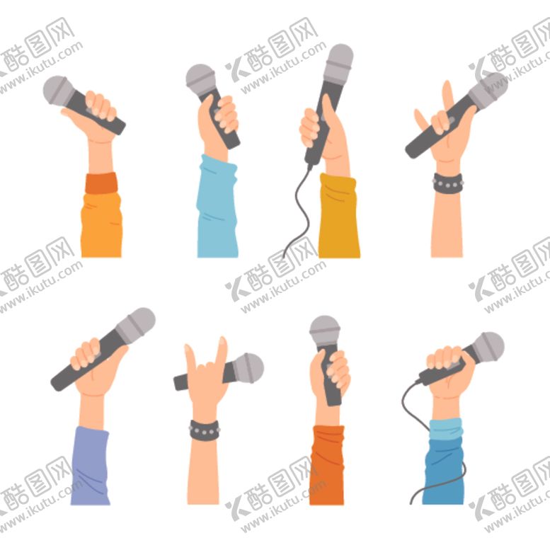 编号：10276603062220259179【酷图网】源文件下载-手拿麦克风矢量卡通插画