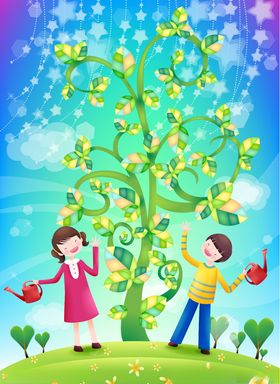 温馨家庭主题插画