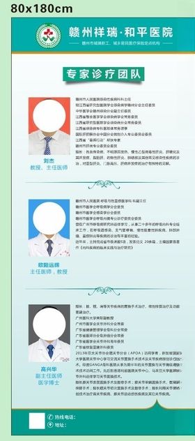 医院专家诊疗团队展架