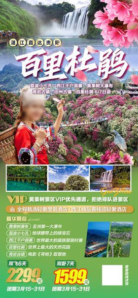 花开富贵百里杜鹃旅游海报