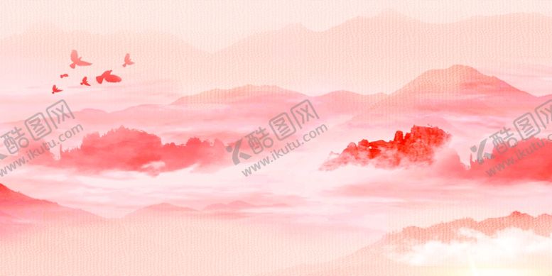 编号：65080605181224227745【酷图网】源文件下载-山水复古海报背景素材