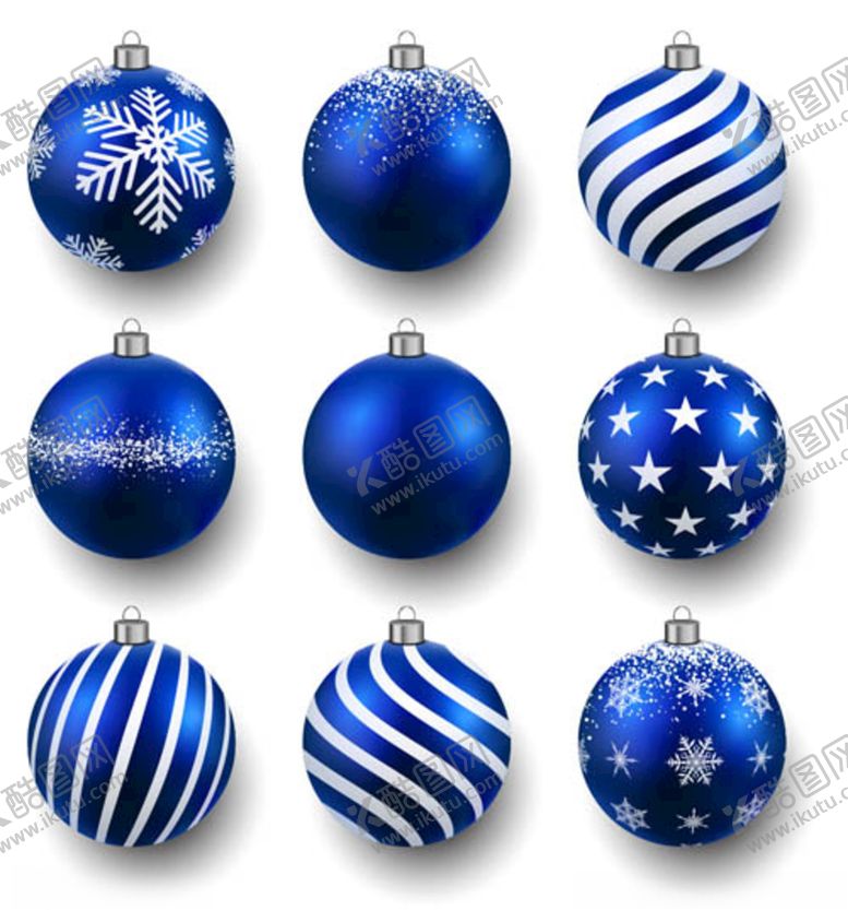 编号：21919409210712442852【酷图网】源文件下载-蓝色圣诞小球