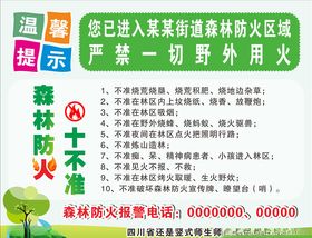 街道森林防火温馨提示十不准