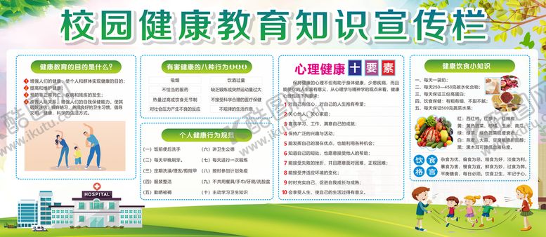 编号：32495610121207069285【酷图网】源文件下载-校园健康展板